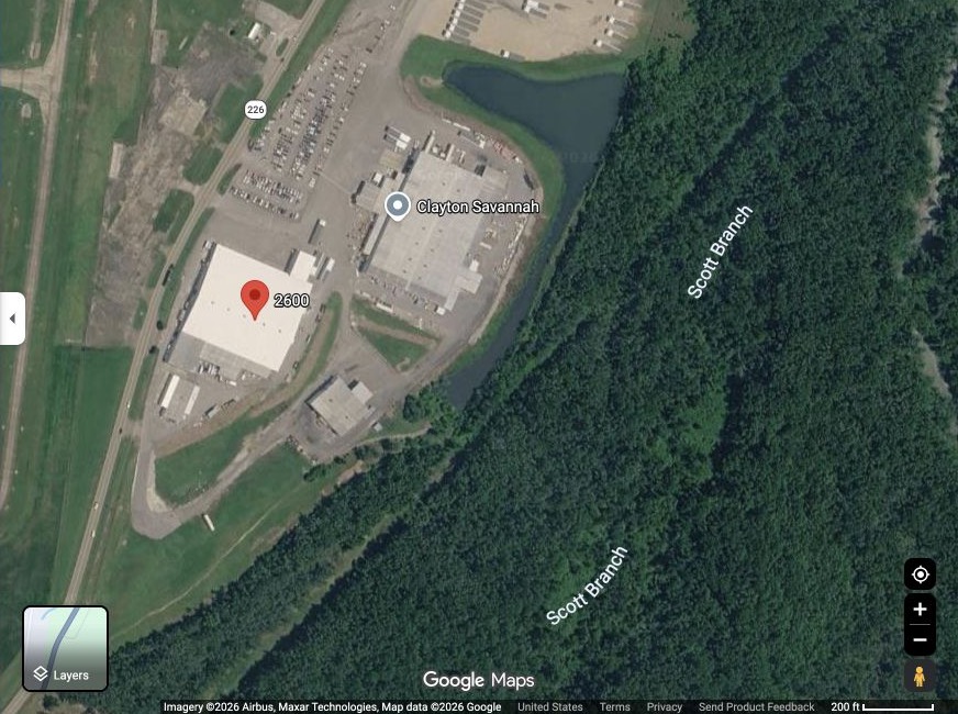 Aerial image of the Clayton Savannah home building plant in Savannah Tennessee