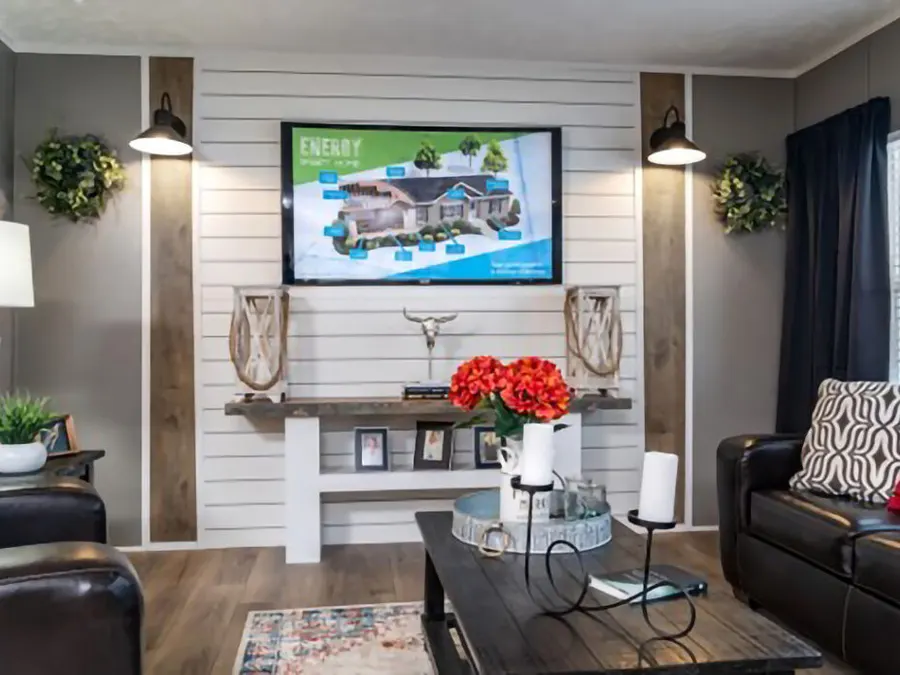 TV ledge with panels and sconces Popular Options selection from Clayton Savannah Decor & Options