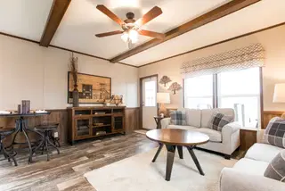 The lodge interior home features