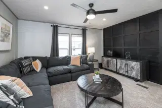 The dark sands interior home features