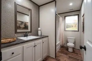 Mountain view bathroom home features