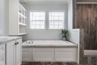 The leahy bathroom home features