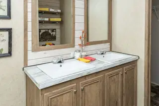 The ranch house bathroom home features
