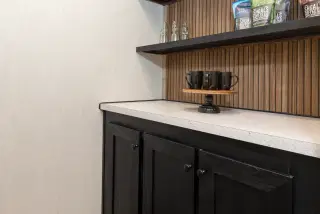 The dark sands interior home features