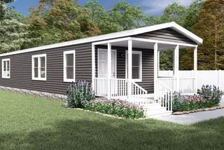 Lakeside cottage hero, elevation, and exterior home features