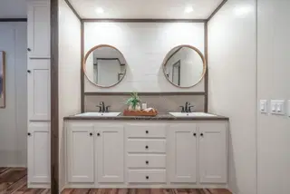 Mountain view bathroom home features