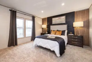 The dark sands bedroom home features
