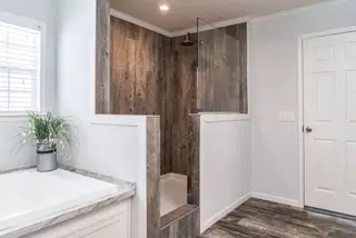 The leahy bathroom home features