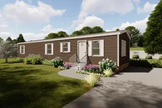 The lodge elevation and exterior home features