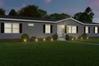 The riverway elevation and exterior home features