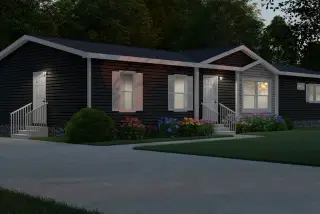 The shoreline elevation and exterior home features