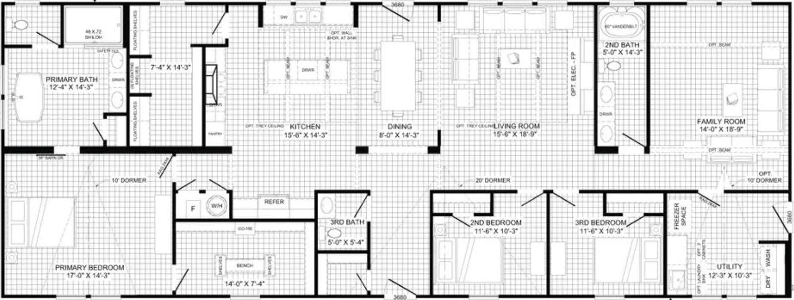 The rocking chair floor plan home features