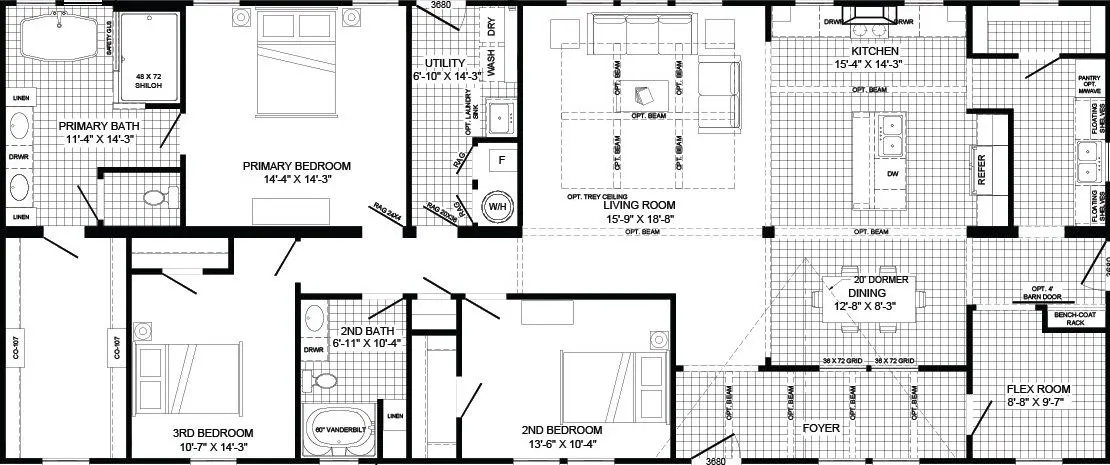 The arabella floor plan home features