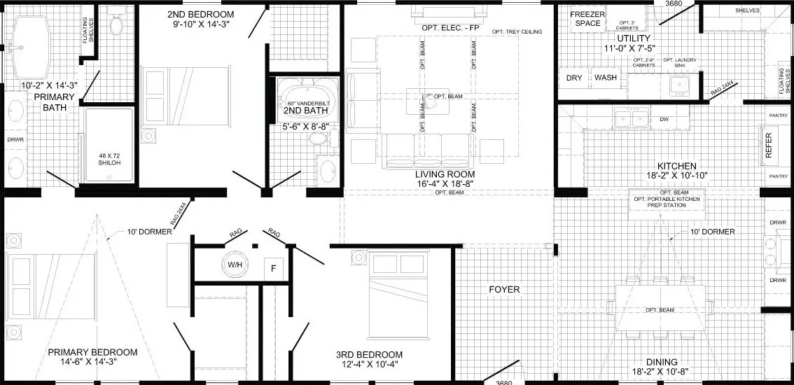 The anna fae floor plan home features