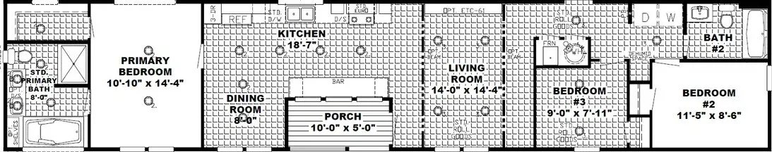The ranch house floor plan home features