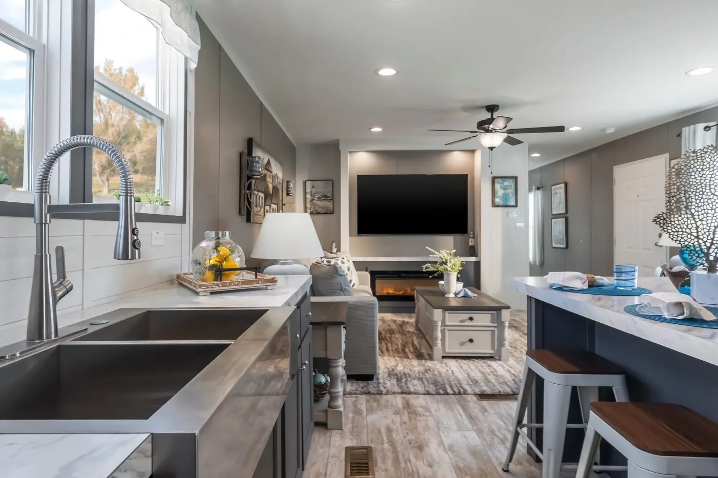 The THE DRIFTWOOD Kitchen. This Manufactured Mobile Home features 3 bedrooms and 2 baths.