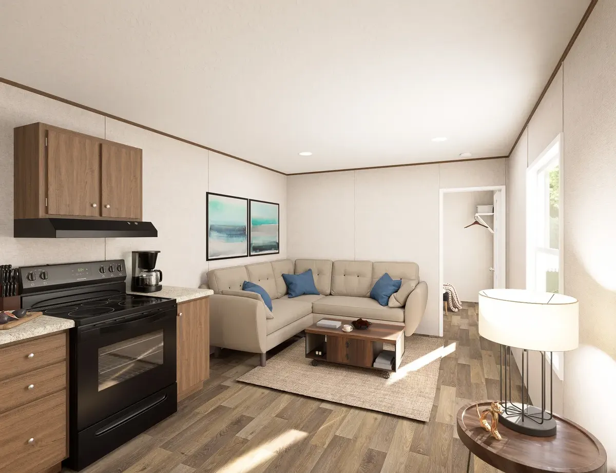 Tulip living room and kitchen