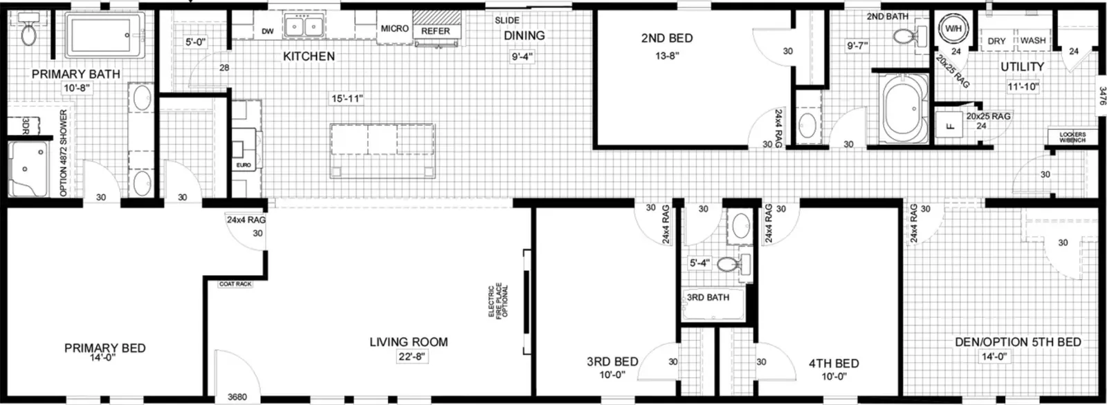 The big easy floor plan home features