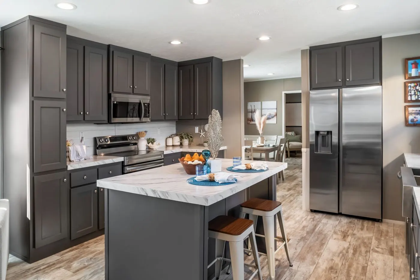 The THE DRIFTWOOD Kitchen. This Manufactured Mobile Home features 3 bedrooms and 2 baths.