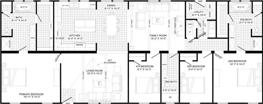 The roddy floor plan home features