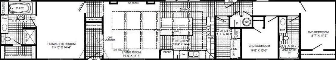 The bobby jo floor plan home features