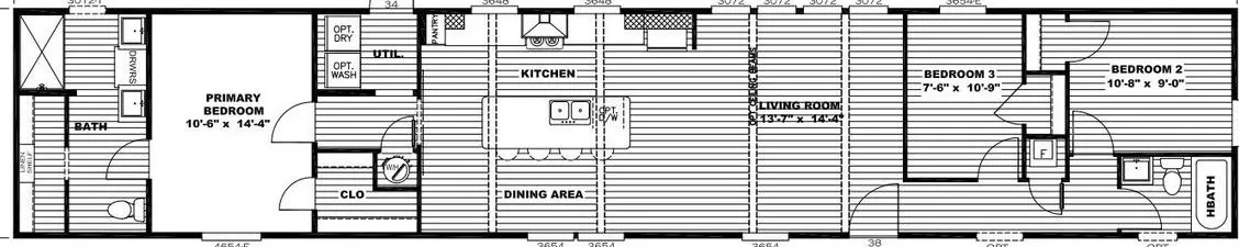 Major floor plan home features
