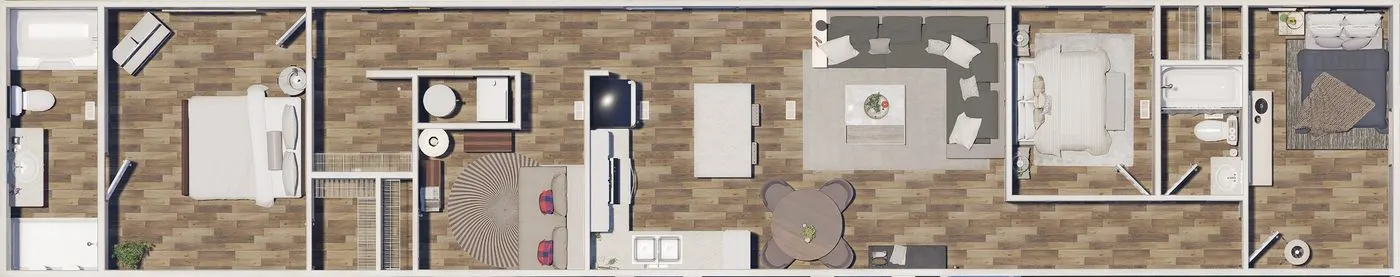 Aspen 3-bedroom, 2-bath floor plan