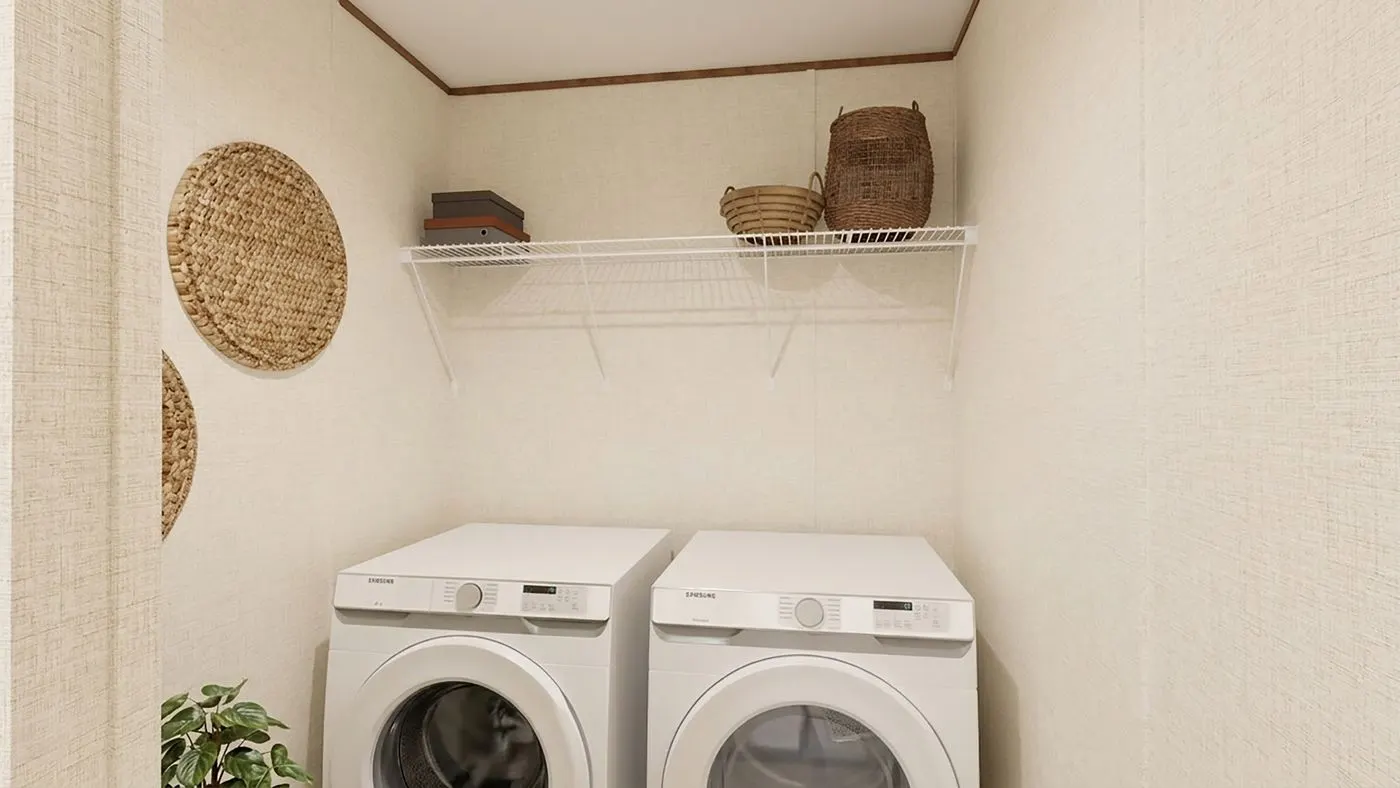 The ASPEN Utility Room. This Manufactured Mobile Home features 3 bedrooms and 2 baths.