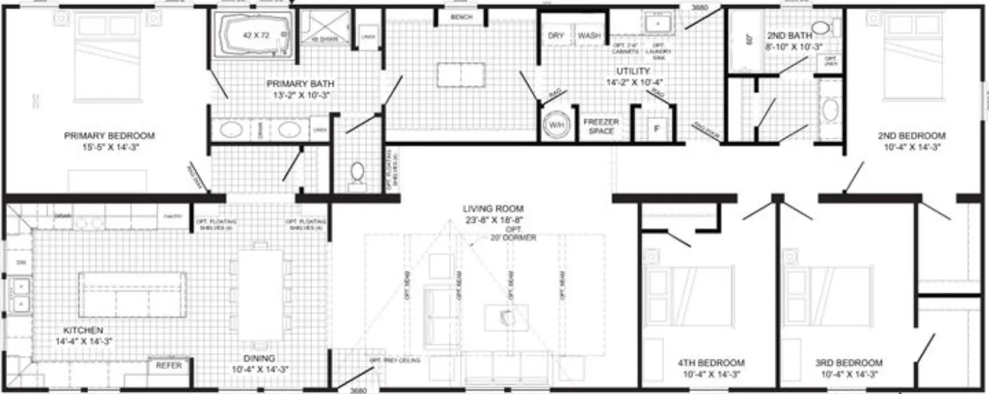 The carolina floor plan home features