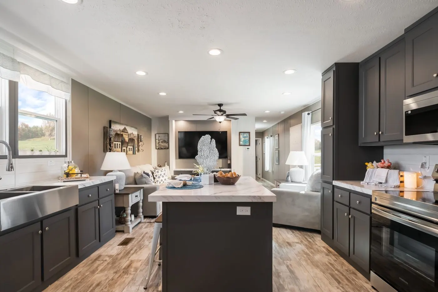 The THE DRIFTWOOD Kitchen. This Manufactured Mobile Home features 3 bedrooms and 2 baths.