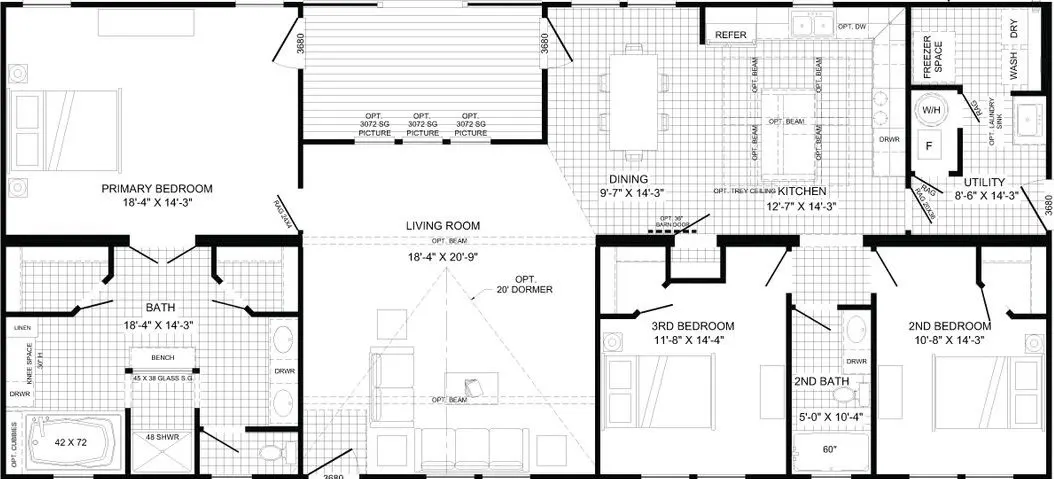 The turner floor plan home features