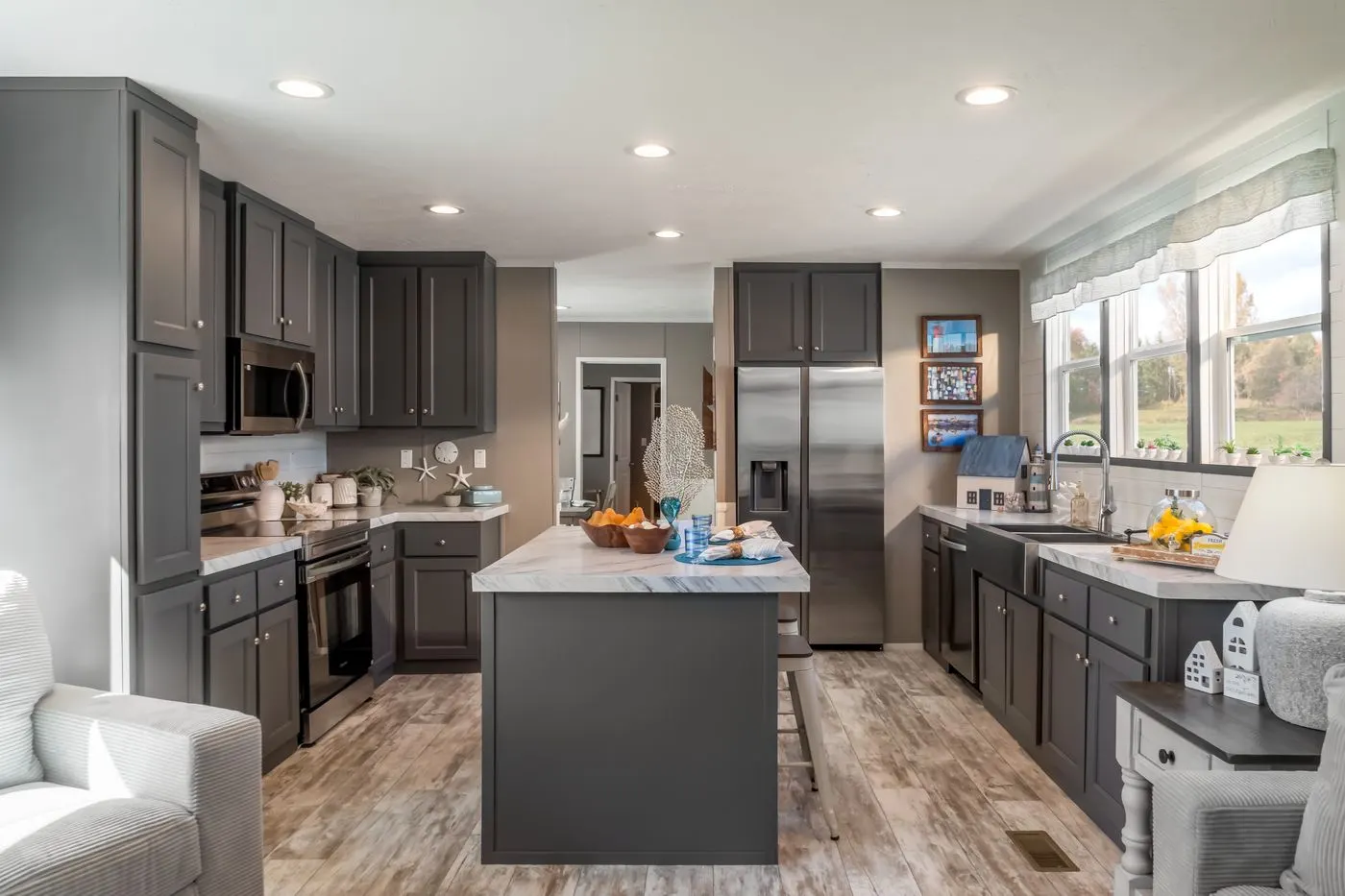 The THE DRIFTWOOD Kitchen. This Manufactured Mobile Home features 3 bedrooms and 2 baths.