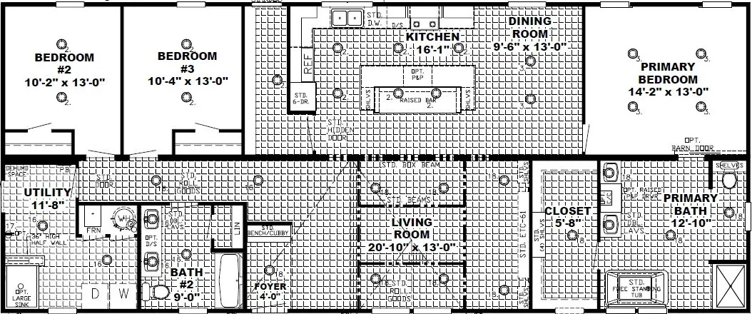 The shoreline floor plan home features