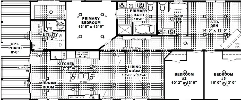 The southern farmhouse 1585 floor plan home features