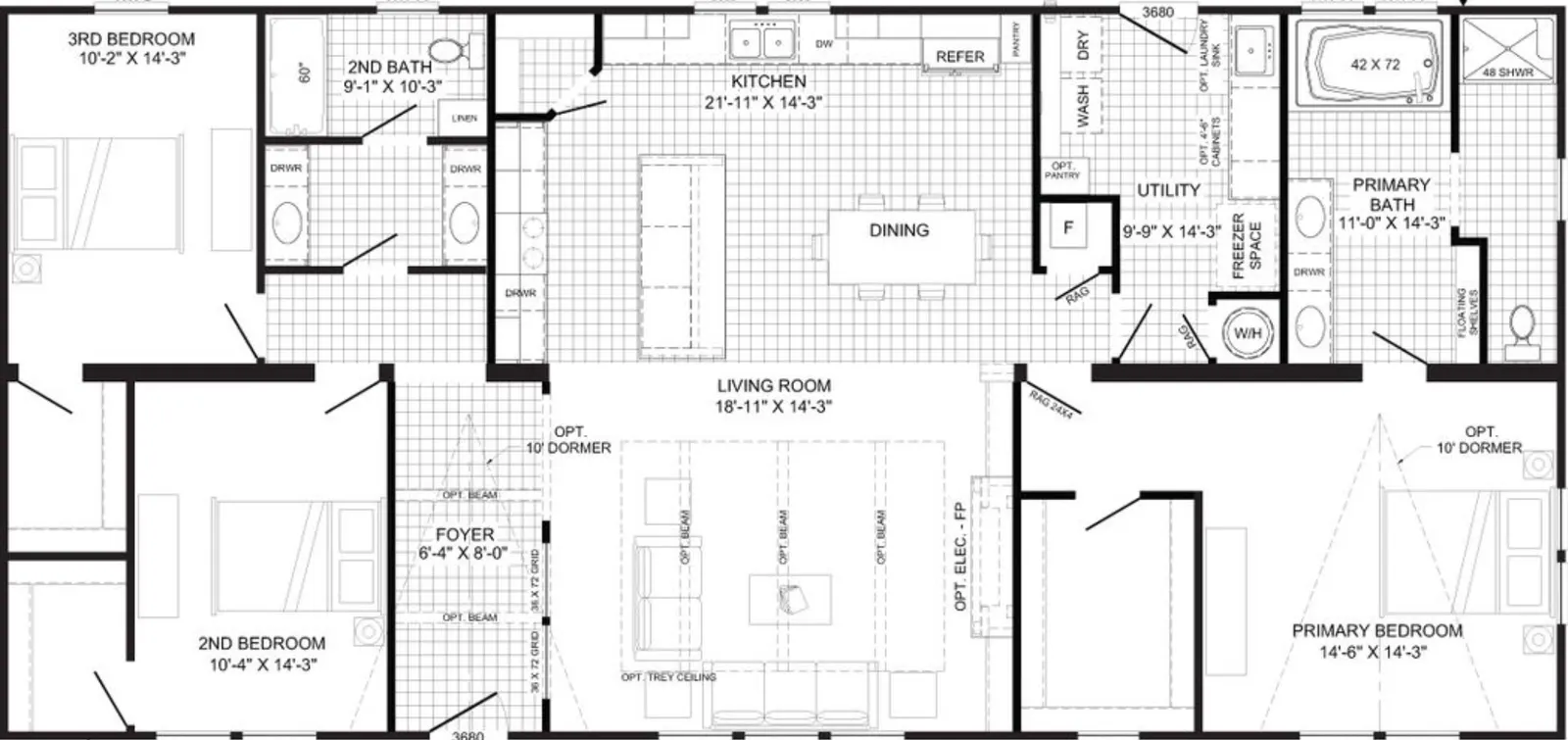 The reed floor plan home features