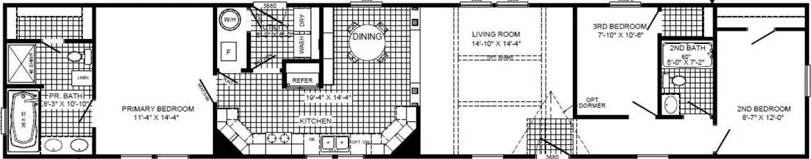 The bexar floor plan home features