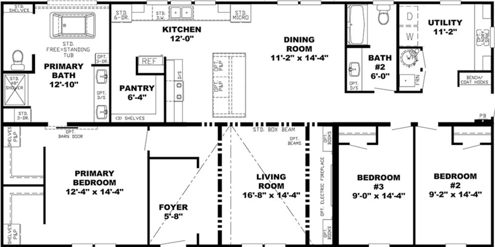 Mountain view floor plan home features