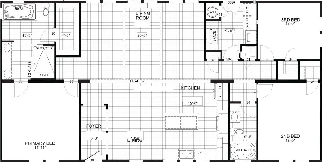 The sumner floor plan home features