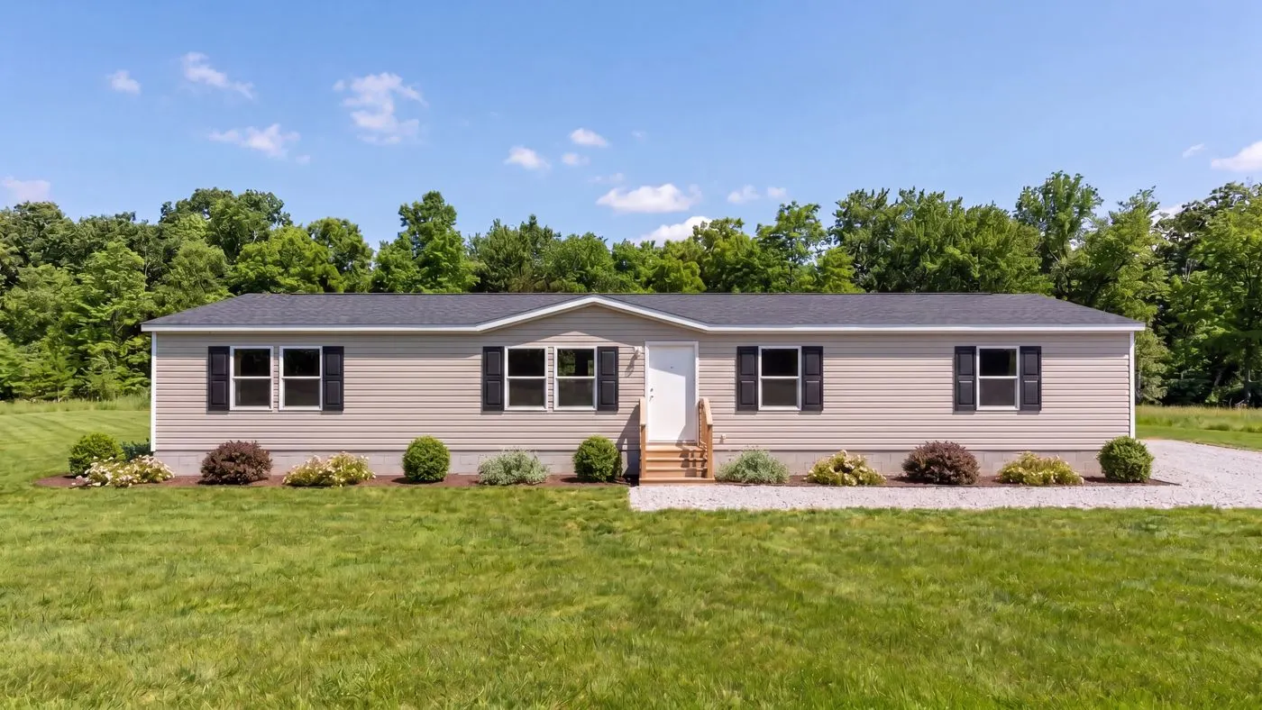 The SYCAMORE Exterior. This Manufactured Mobile Home features 4 bedrooms and 2 baths.