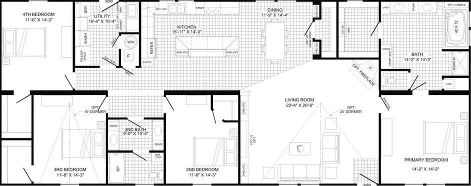 The leahy floor plan home features