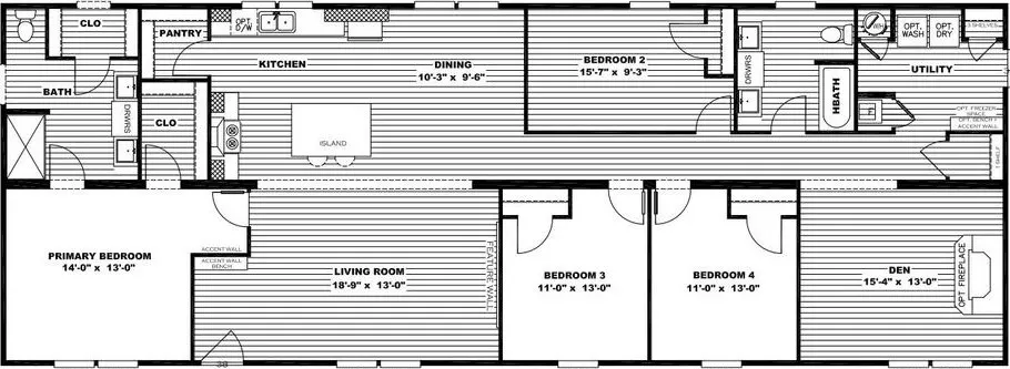 Grand living 76 floor plan home features