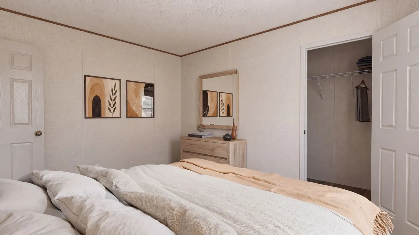The SYCAMORE Bedroom. This Manufactured Mobile Home features 4 bedrooms and 2 baths.