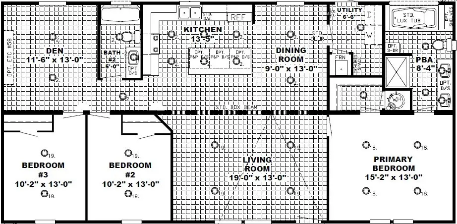 The morris floor plan home features