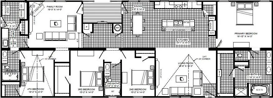The hewitt floor plan home features