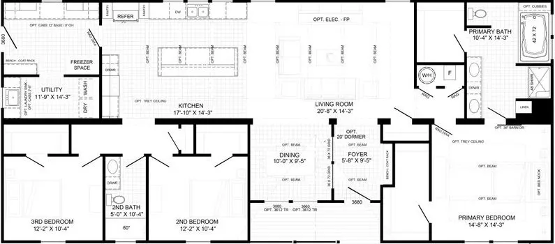 The mill house floor plan home features