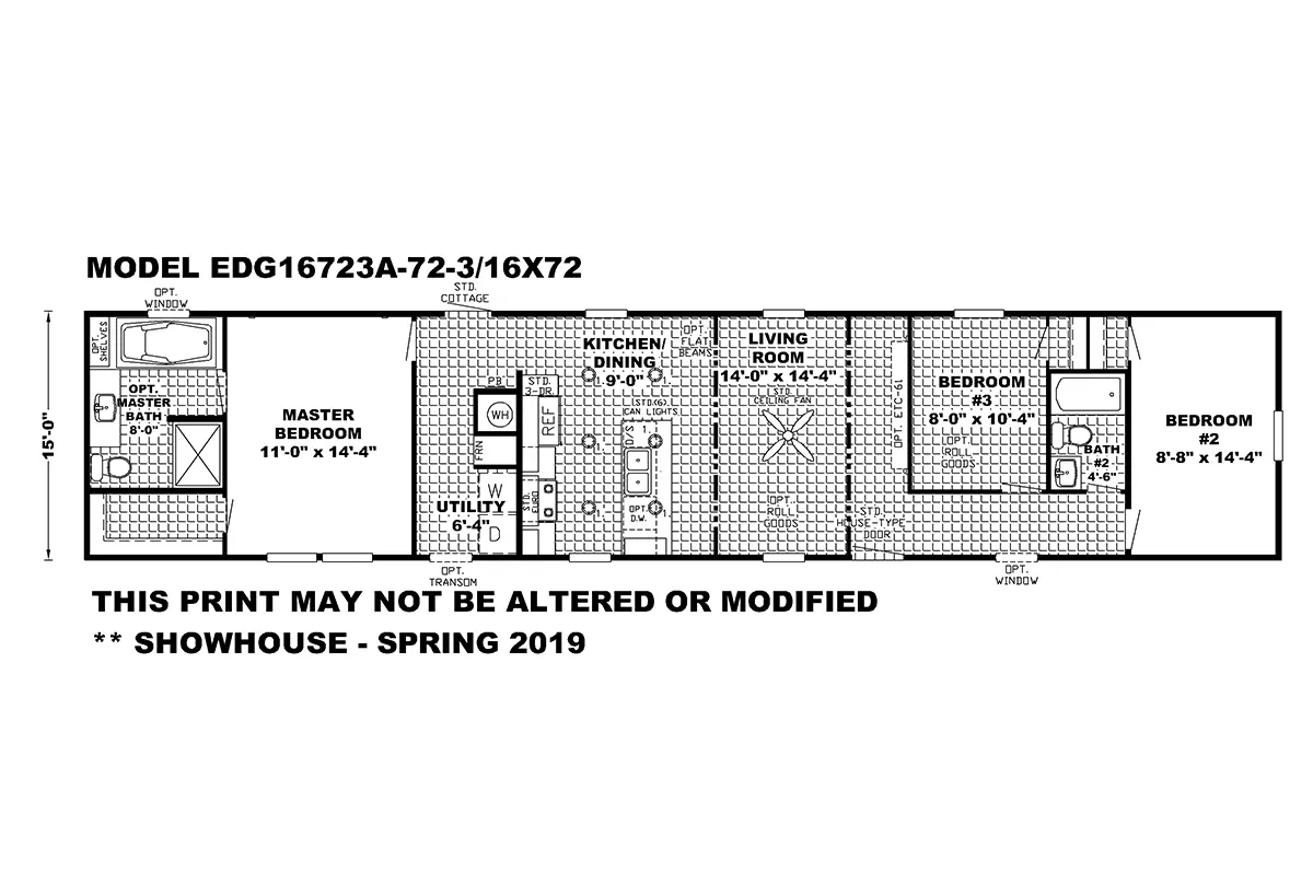 Edge 72 3-bedroom, 2-bath floor plan